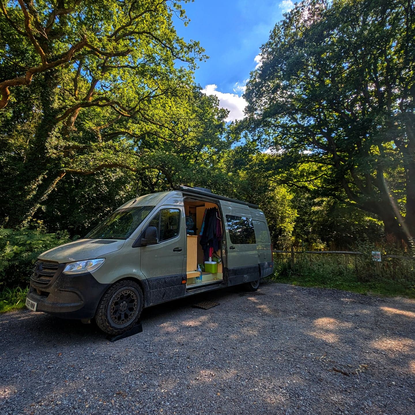 We just spent a couple of nights at a camp site where we were the only guests with a lovely pub nearby. Now we've settled Ripley into a very quiet, leafy place for the evening.